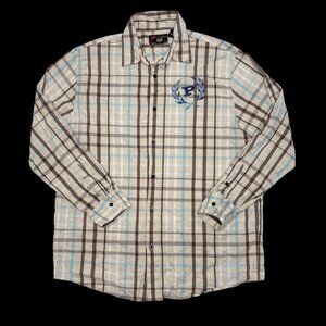 Phat Farm Classic Plaid Long Sleeve Button Up Shirt Sz 2Xl